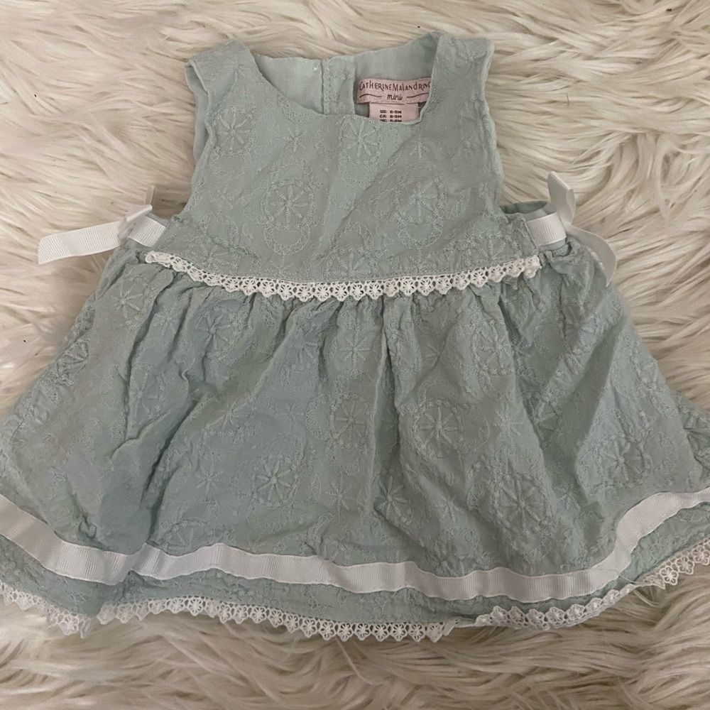 Carter's Mint Green Eyelet Lace Trim Dress